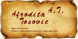 Afrodita Tošović vizit kartica